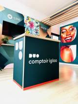 comptoir stand modulaire avec frigo