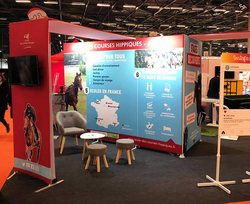 galerie stand tubulaire contour